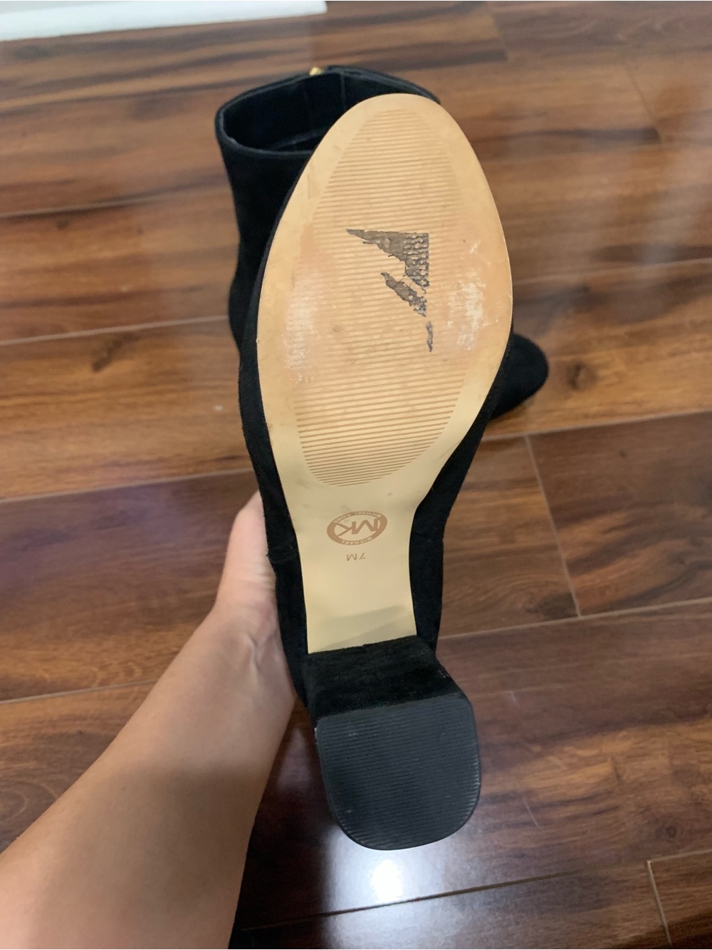 Michael Kors Black Suede Ankle Heel Boots